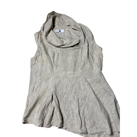 Vintage Irene Van Ryb Linen Cowl Neck Top EU 44 | 90s French Minimalist - Picture 7 of 8